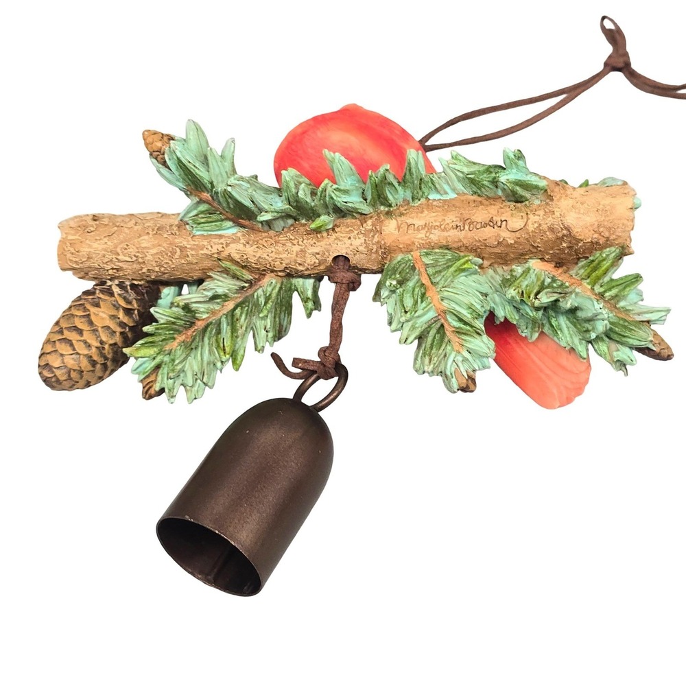 Marjolein Bastin Hallmark Cardinal Bird Pine Branch Bell Ornament Cottagecore - Picture 10 of 14
